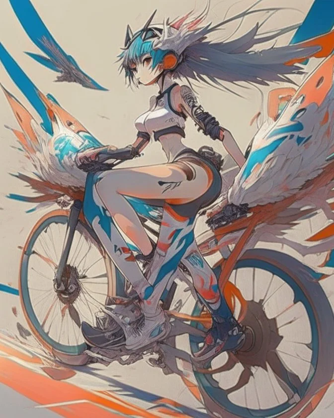 Anime design on a bike