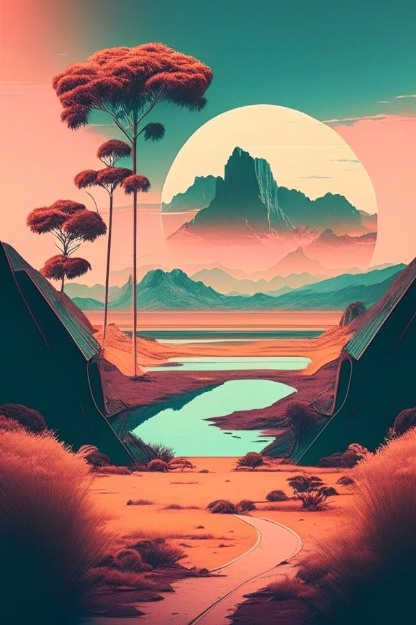 paisaje entre retro y aesthetic