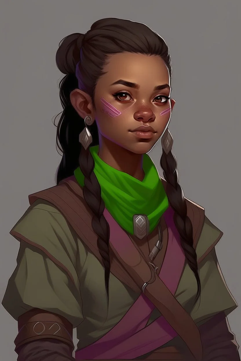 A young female Shadar-Kai from dnd