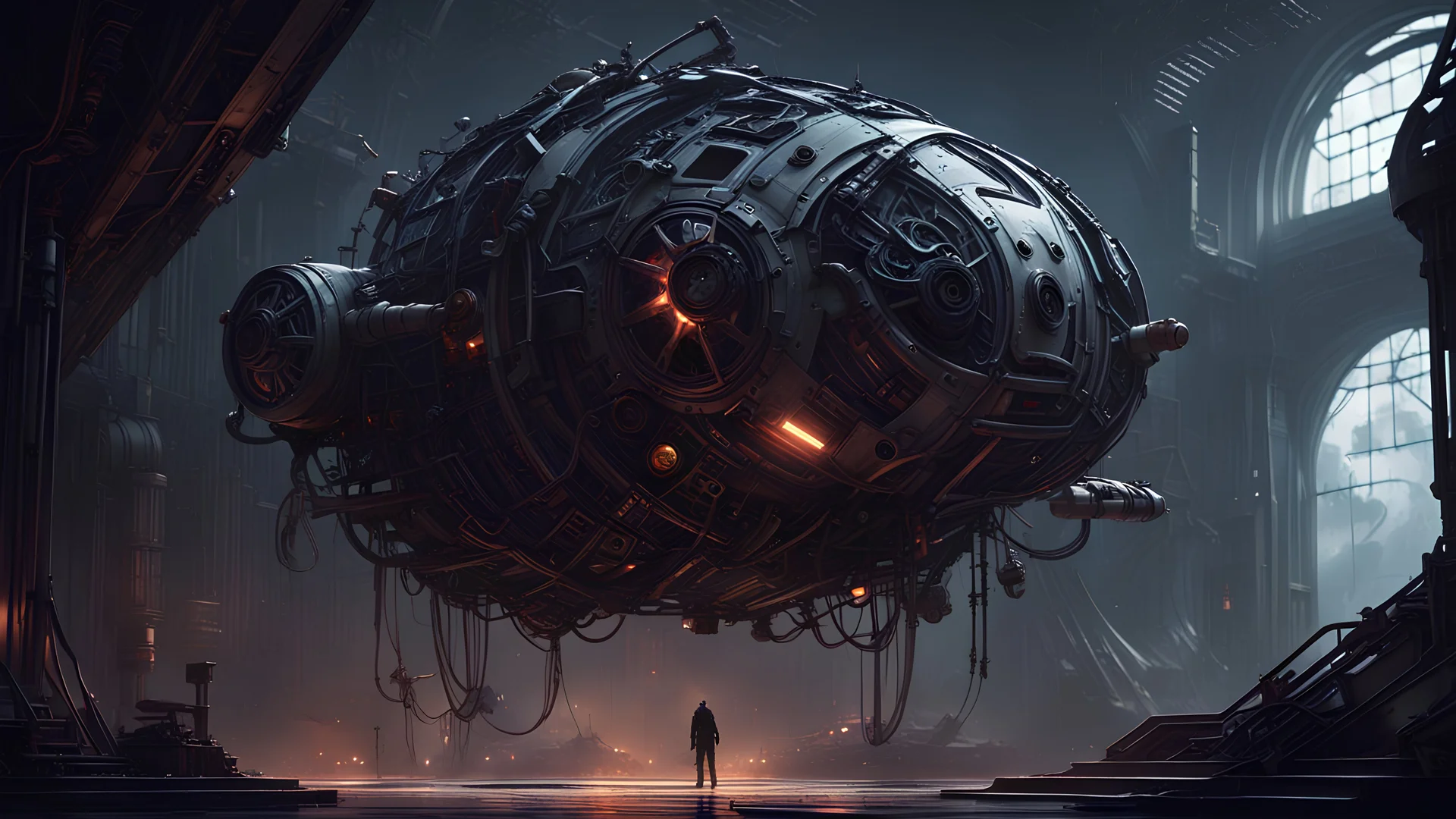 Stylized Mechanical Designs, Alexey Egorov, (Henrik Ågren, James Clyne, Jannis Mayr, Marc Simmonetti’s immersive sci-fi fantasy world), dark ethereal spaces, haunted atmosphere, disturbing narrative art, techno gothic futuristic art, meta details