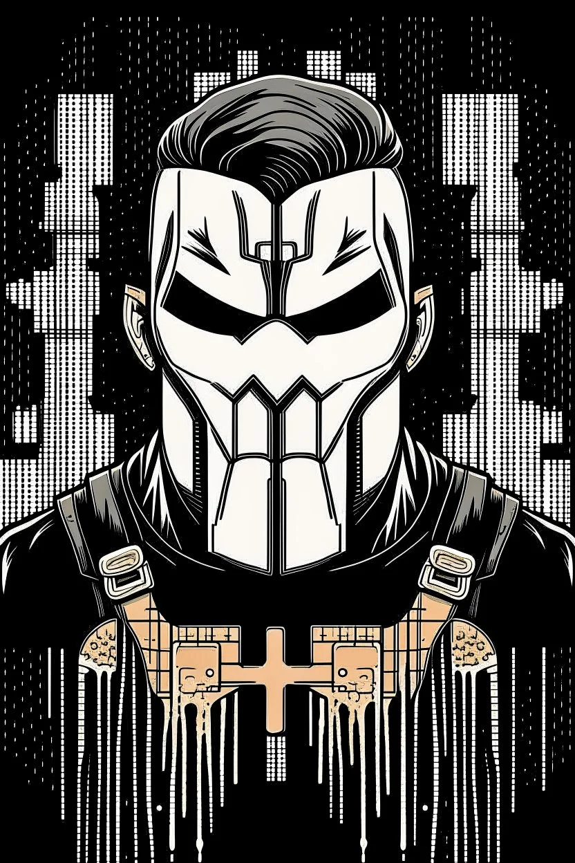 punisher sku;; in the style of Hiroshi Nagai