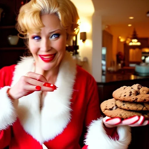 amorous, gorgeous Ms. Claus bringing me cookies