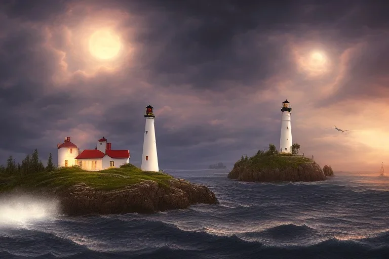 scenery lighthouse by night cloud