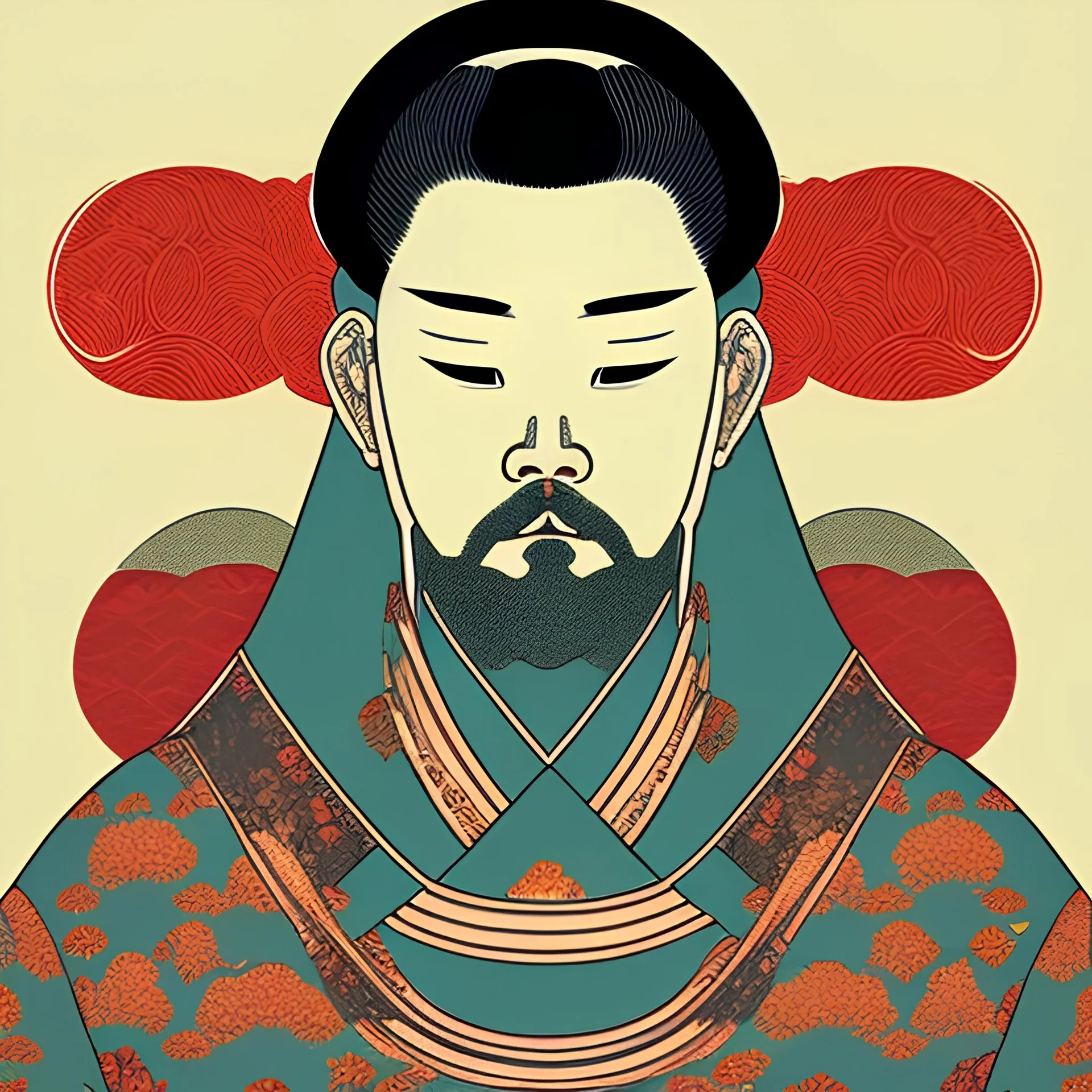  brand logo, Ukiyo-e japanese art