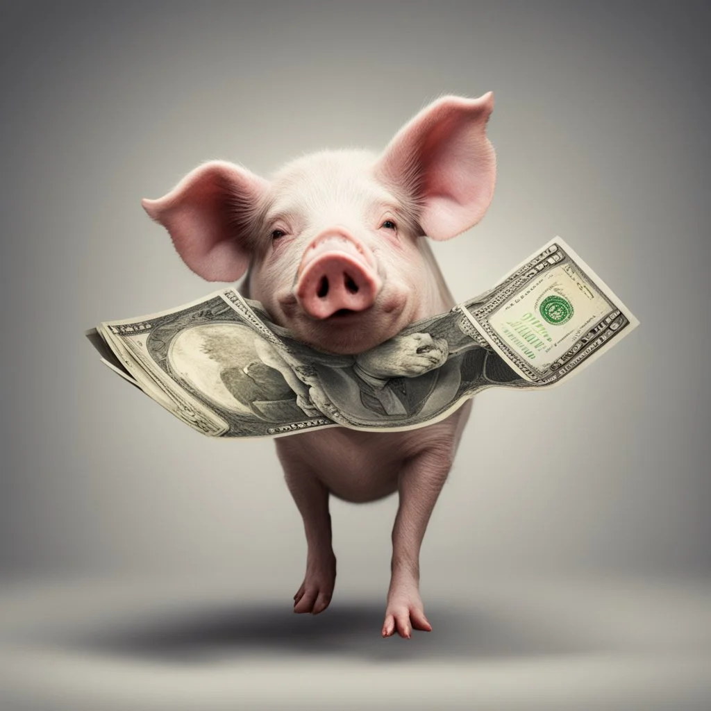 pig's cloven foot holding money