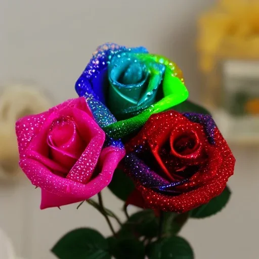 transparent multicolor crystal rose