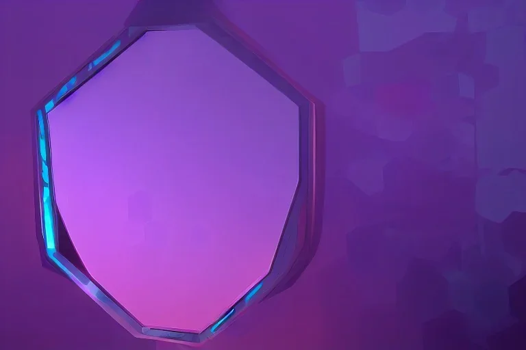 blue and purple hexagons, sunrise, mirror, painting