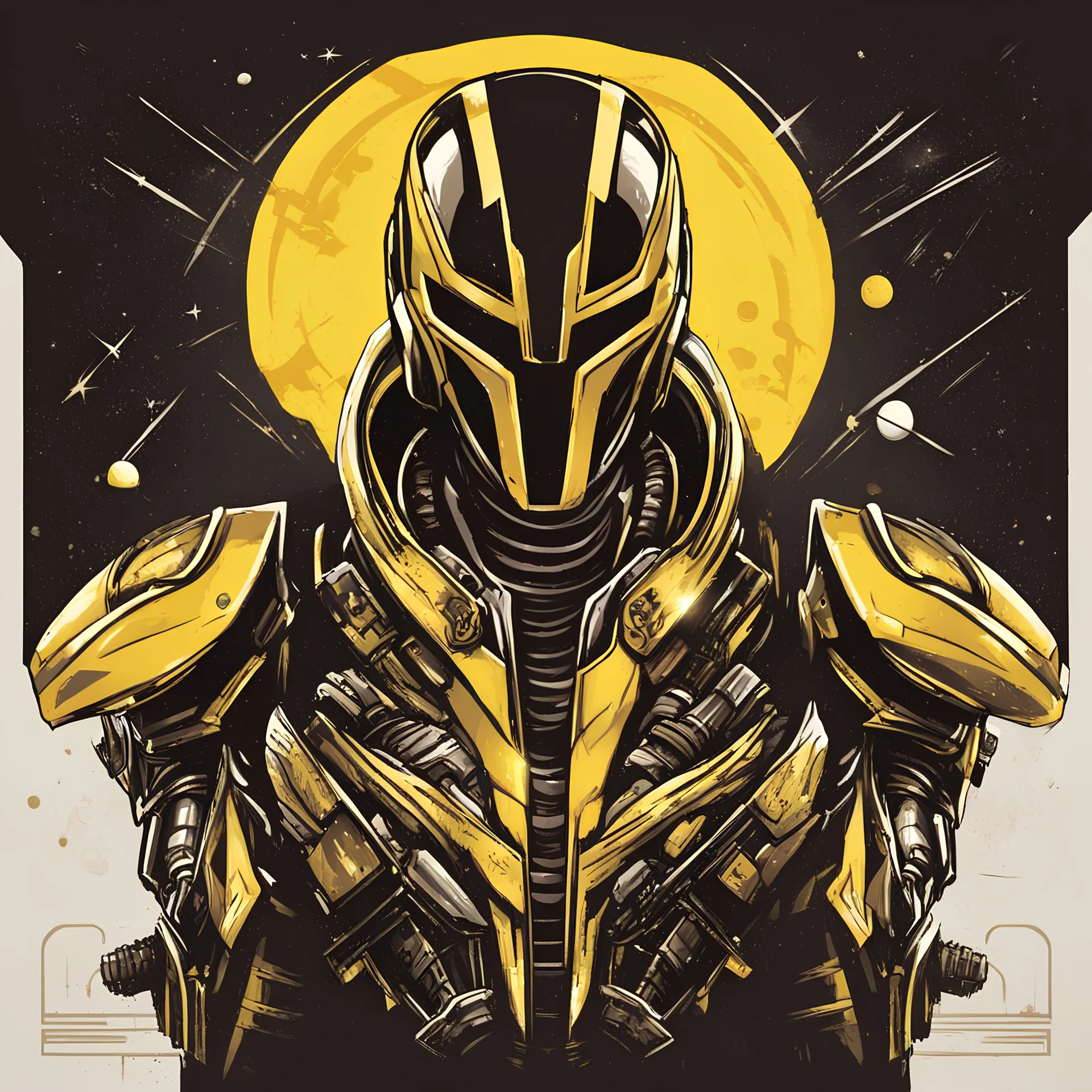 /**cyrax, tshirt design, space fantasy, vector, 2d --style raw** Aspect Ratio: square (2:3)