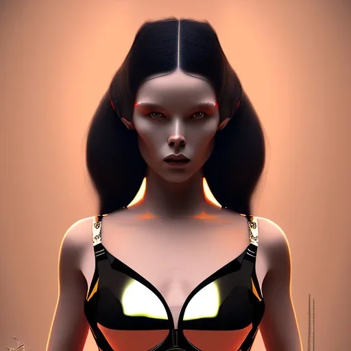 black long hair space lady bra on Mars