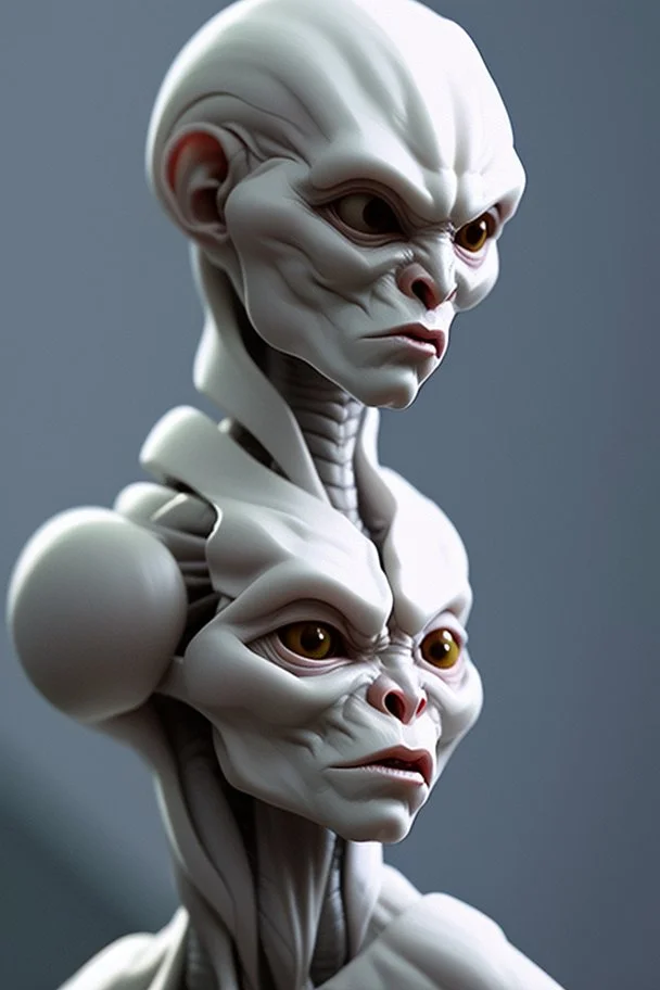 White humanoid creature alien, sharp, extremely high detail, 4k uhd