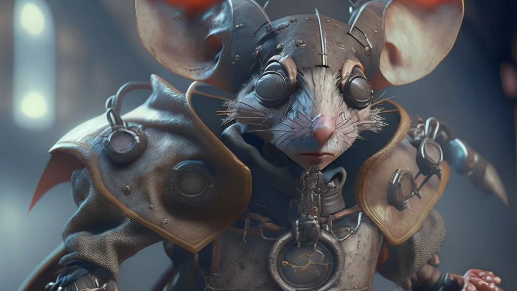 mouse humanoid supervillain, photorealistic, unreal engine 5, masterpiece, trending on artstation