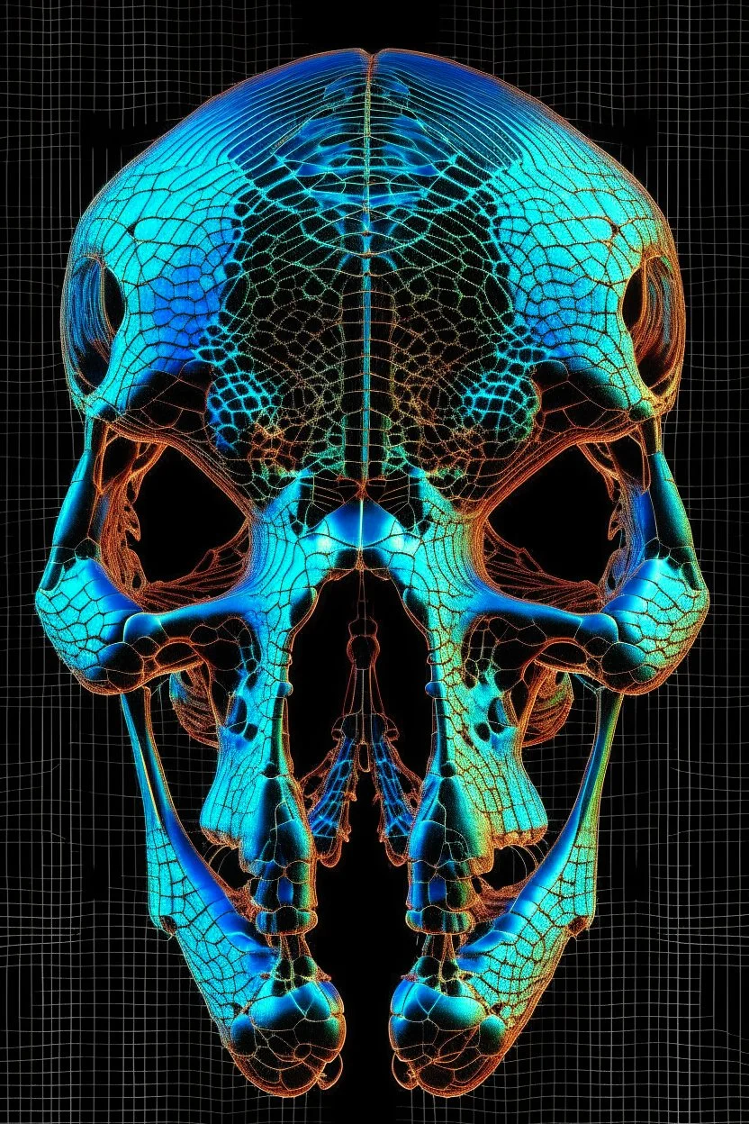 Stereoscope pattern image of an holographic bug skull