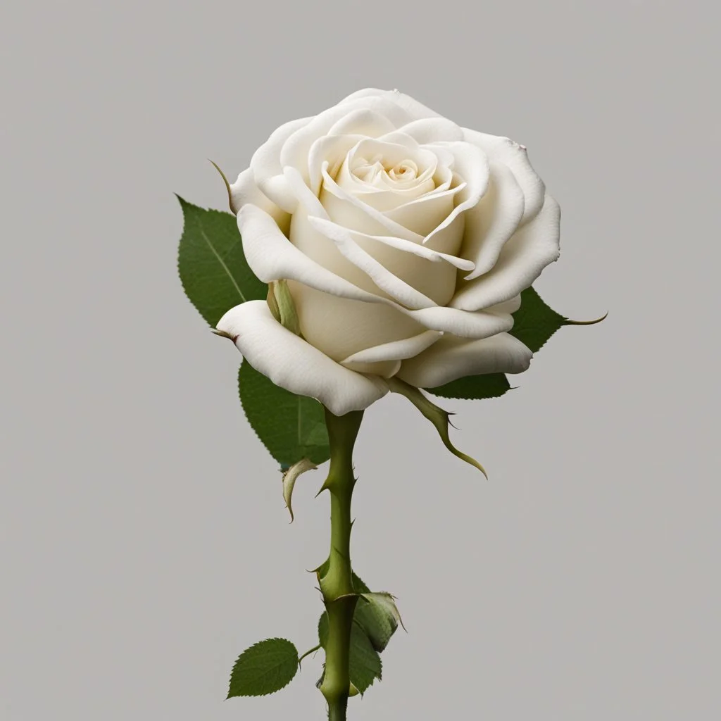 A white rose bleeding from its stem