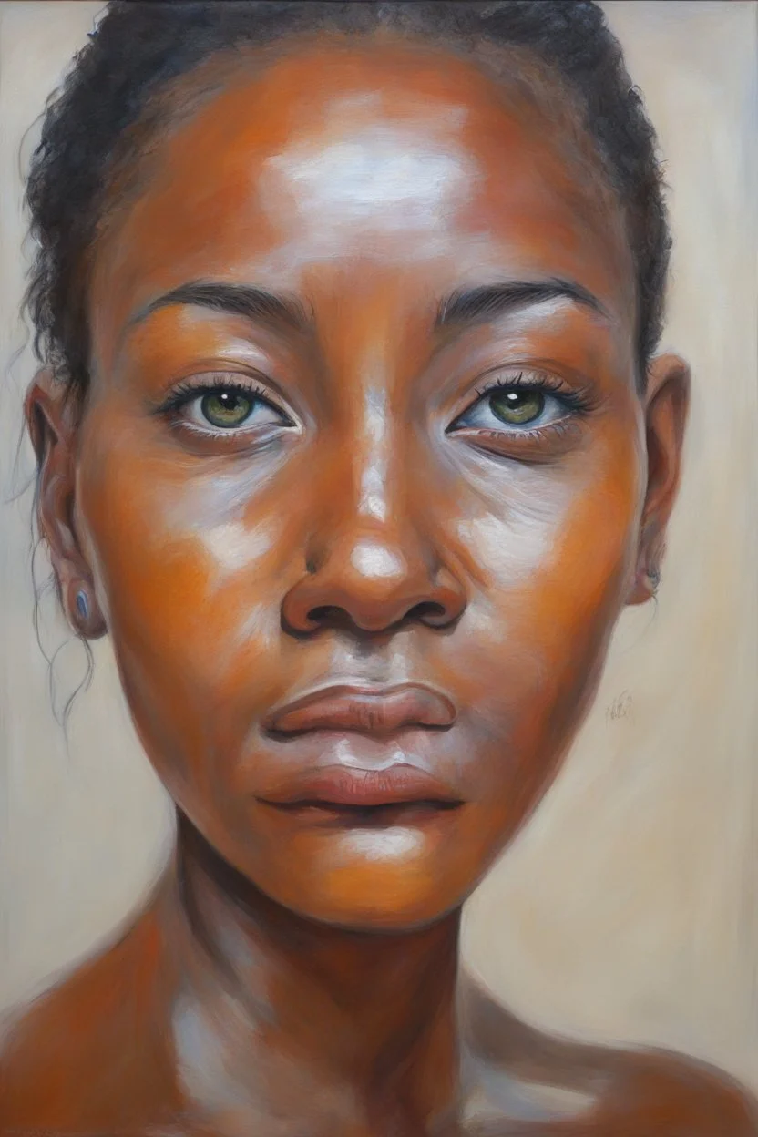 facial portrait, Bim TatsoOalli, oil on canvas by Slim Jones III