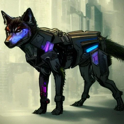 Cyberpunk wolf