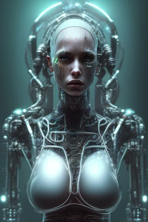 cyberpunk, head, scream women, portrai, face cry, perfect skin, tron, cyborg, robot, cyborg, seven , perfekt, real, dream, hr giger