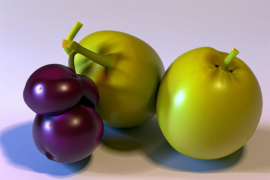 3D render, an ink grape, on a white background. fotografía real