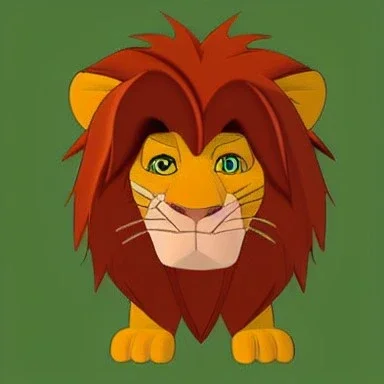 Lion King Animation OC Loca male lion triangular face shape hooked black nose tip