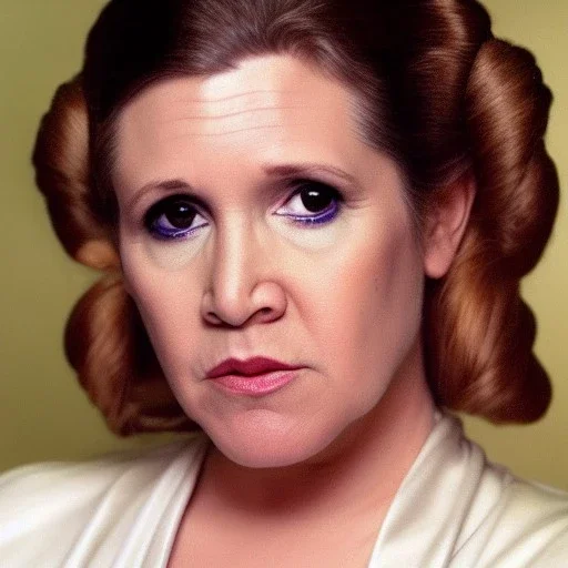 [[extrem stunning photorealistic Carrie Fisher as Princess Leia]] :: [[photorealistic brown eyes, short hair, head and shoulders portrait, 8k resolution photorealistic portrait by Annie Leibovitz, dynamic lighting, hyperdetailed, intricately detailed, triadic colors]]