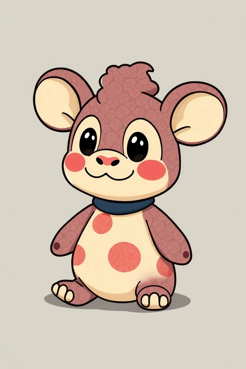 Labubu plush, cartoon on solid background color