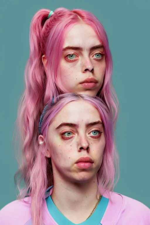 Billie Eilish, in my underwear, photorealistic illustration, 4k