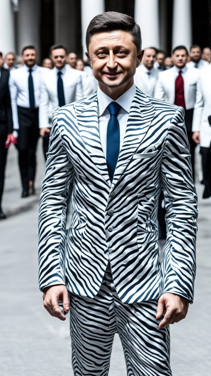 Vladimir Zelensky in zebra suit
