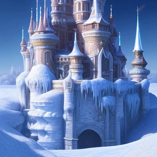 fantasy tower of ice, fairy tale background, ultra detailed, 8K