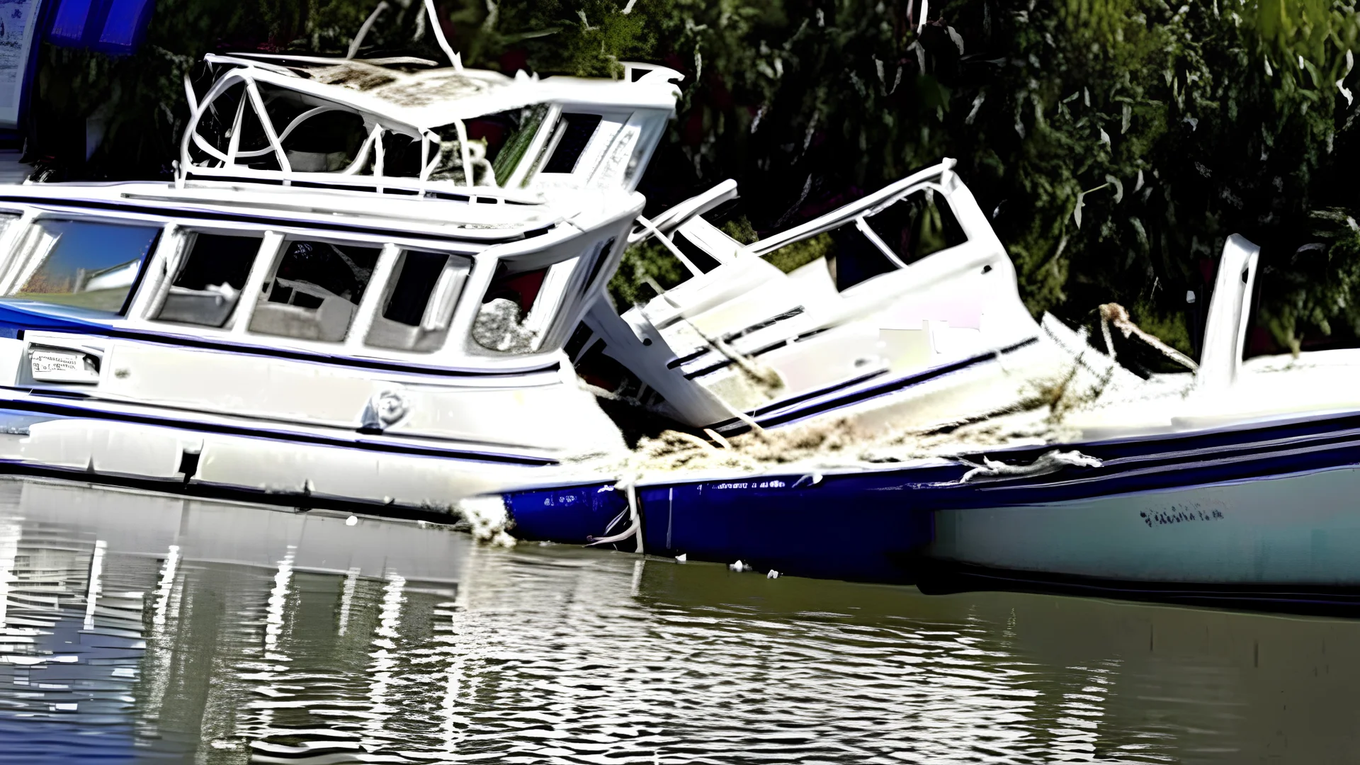 two drunk men crash and sink docked boat