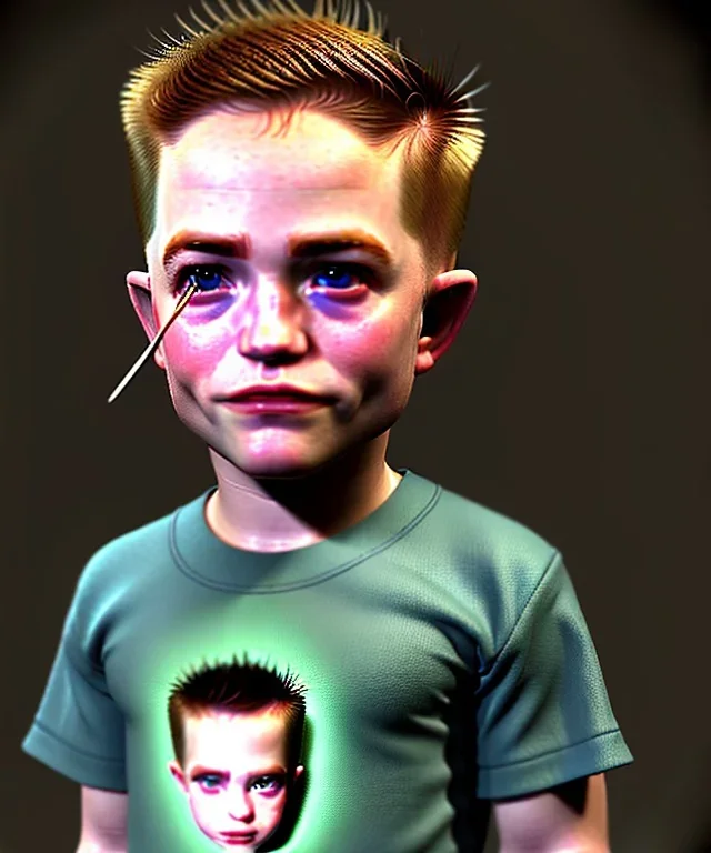 Robert pattinson toddler, full body, soft skin, dramatic lighting, hyper realistic