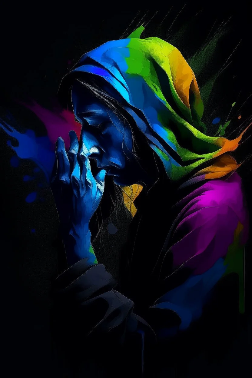 Visual representation of depression colourful darkness high definition deep