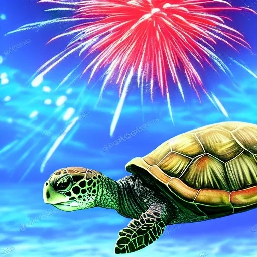 Turtle and Fireworks