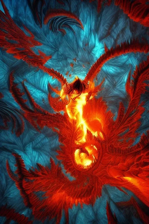 hell demons flying pencil fractal fire souls