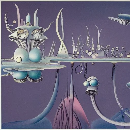 microcosm with planktonic kaiju by yves tanguy and dr seuss