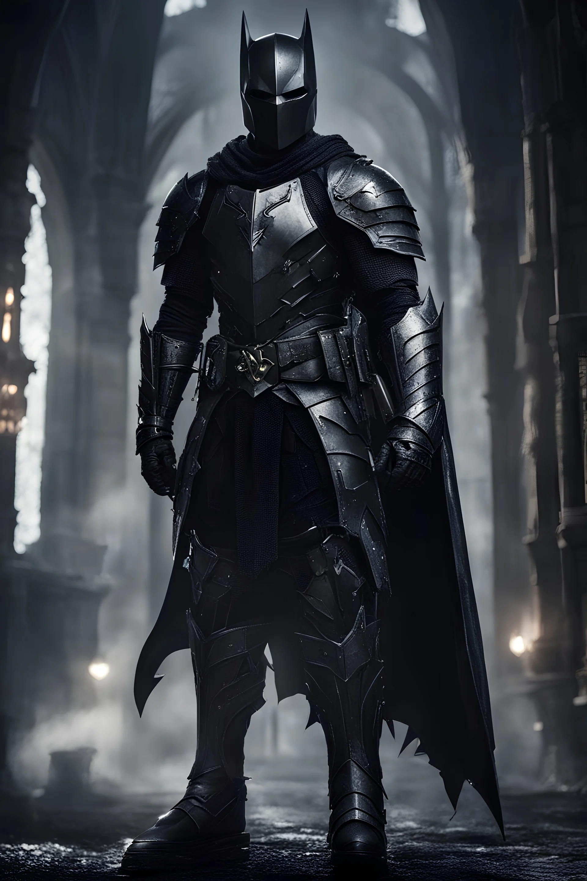 dark knight medieval, Held in der dunlken stadt, photo, metall carbon rüstung mit vielen details,8k, dunkle licht stimmung