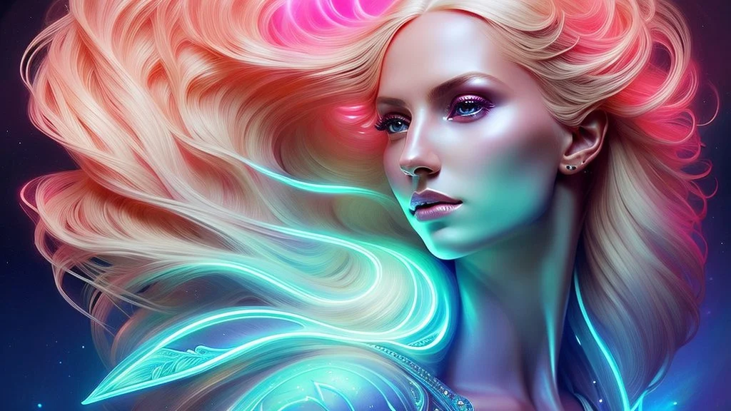 Lexica Aperture v2 Hyper detailed ultra sharp, trending on artstation, vibrant aesthetic, blonde ethereal subtle (((smiling)))+++ luminous heavenly goddess, angel, colorful, psychedelic, ornate, intricate, digital painting, concept art, smooth, sharp focus, illustration, not human anthropomorphic alien cyborg, art by artgerm and greg rutkowski and h. r. giger, louis royo, salvador dali, 8 k