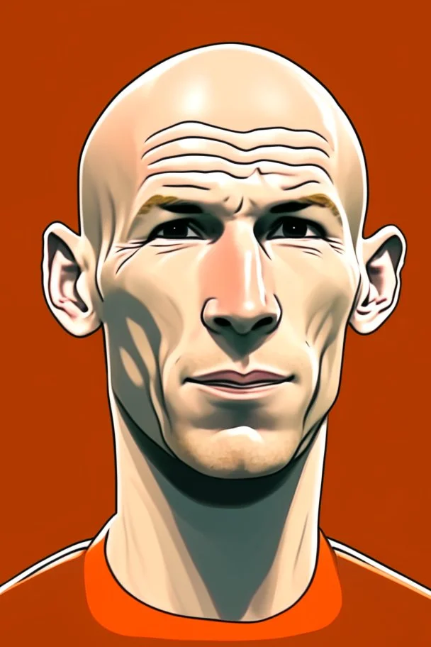 Arjen Robben Dutch football player cartoon 2d