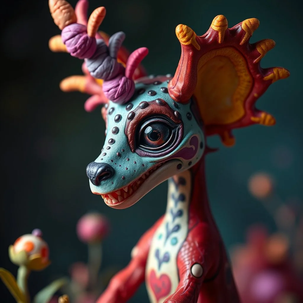 Whimsical Alebrijes creatures, surreal, take elements from different animals, from the artist's imagination, create a magical being. animal-like creatures. roam through their towns, hills, and forests in another dimension. spirits guide, accompany, and protect us. These animal-like creatures a Modifiers: highly detailed fantasy bright studio setting cinematic lighting anthropomorphic dynamic lighting colourful cinematic postprocessing acrylic art pixel art quilling Jean-Baptiste Monge Tim Burton