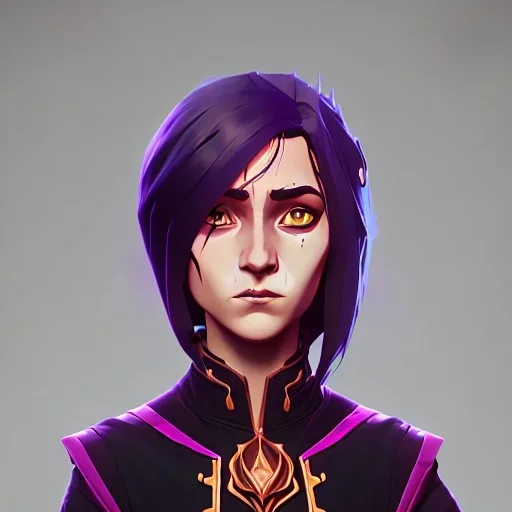 Portrait of a beautiful 10 year old warlock girl