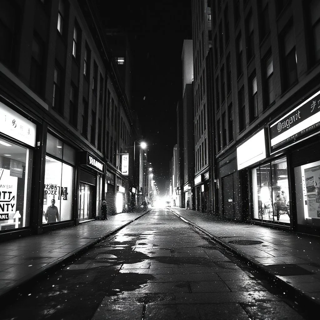 dirty back streetsbright abstract particles waves length sonic capacity black and white cube