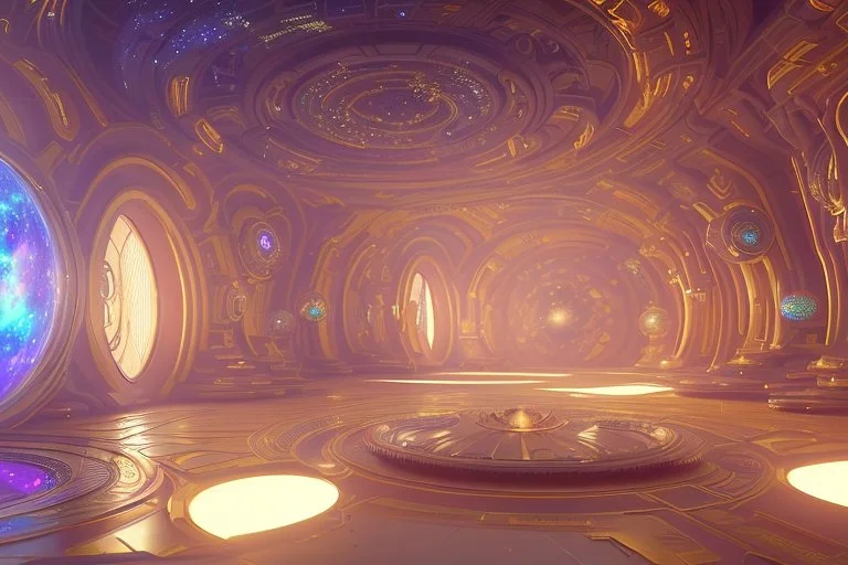 white and gold crystal cosmic and galactic ambiance cinema4d sci-fi futuristic palace, full of details, smooth, bright sunshine，soft light atmosphere, light effect，vaporwave colorful, concept art, smooth, extremely sharp detail, finely tuned detail, ultra high definition, 8 k, unreal engine 5, ultra sharp focus