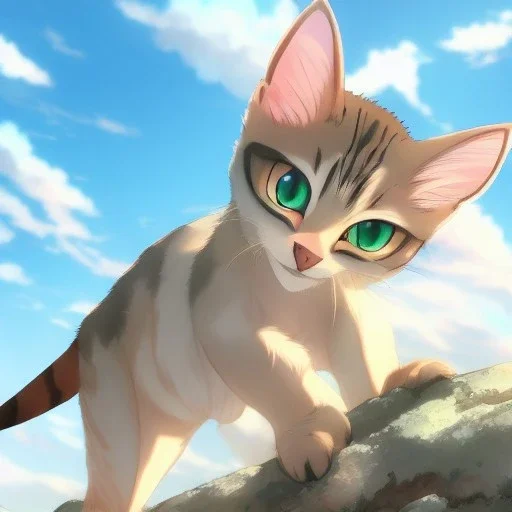 tabby cat animal, anime, ultra-detailed, white background, HD design by makoto shinkai, Granblue Fantasy