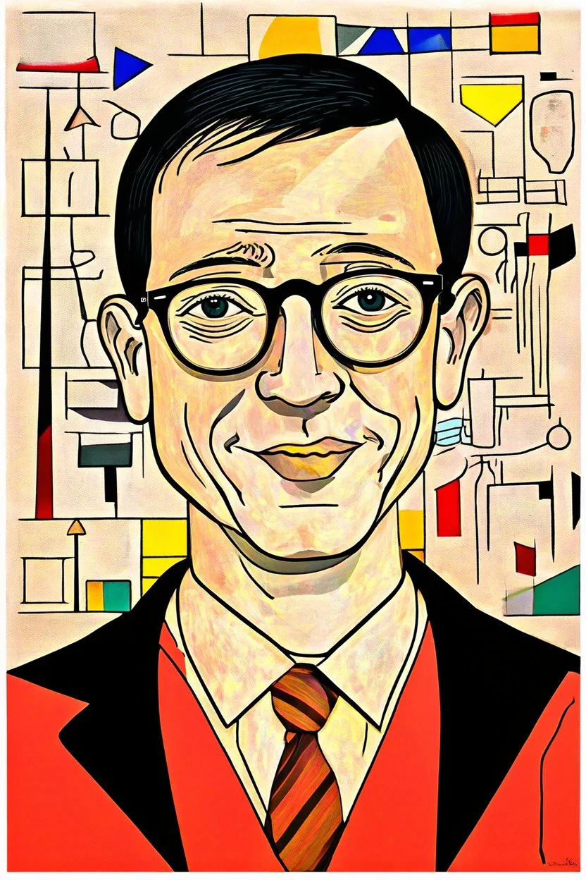 Wearing glasses that make everything look bleak; A mashup of the styles of Paul Klee and Philip Guston