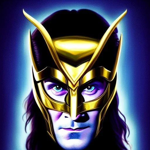 ultra detailed fullbody portrait of Loki , extremely detailed digital painting, intrincate, extremely detailed face,crystal clear Big Glowing eyes, mystical colors , perfectly centered image, perfect composition, rim light, beautiful lighting, 8k, stunning scene, raytracing, in the style of robert e howard and pablo oliveira and Ken Kelley