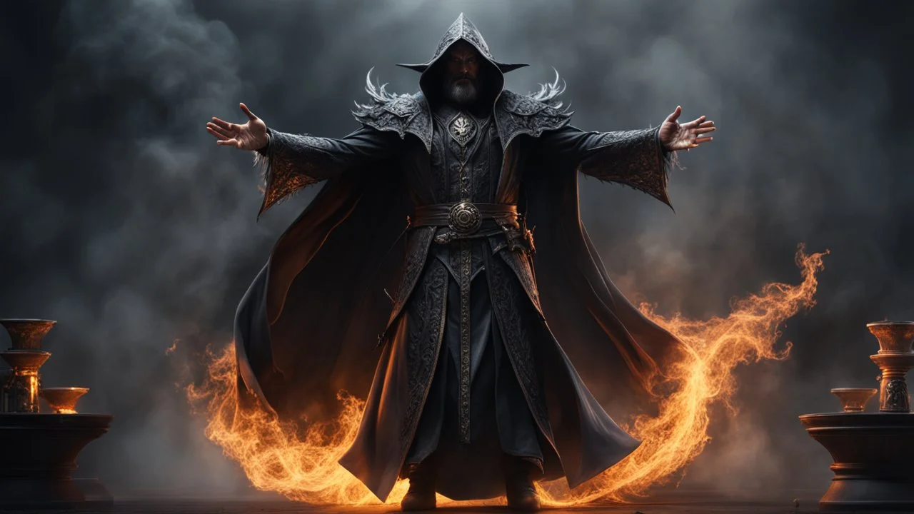 an evil sorcerer made of black smoke. exquisite realism, a masterpiece, fantasy concept art, dynamic lighting, hyperdetailed, intricately detailed, deep color, Unreal Engine, volumetric lighting , Epic cinematic brilliant stunning intricate meticulously detailed dramatic atmospheric maximal,