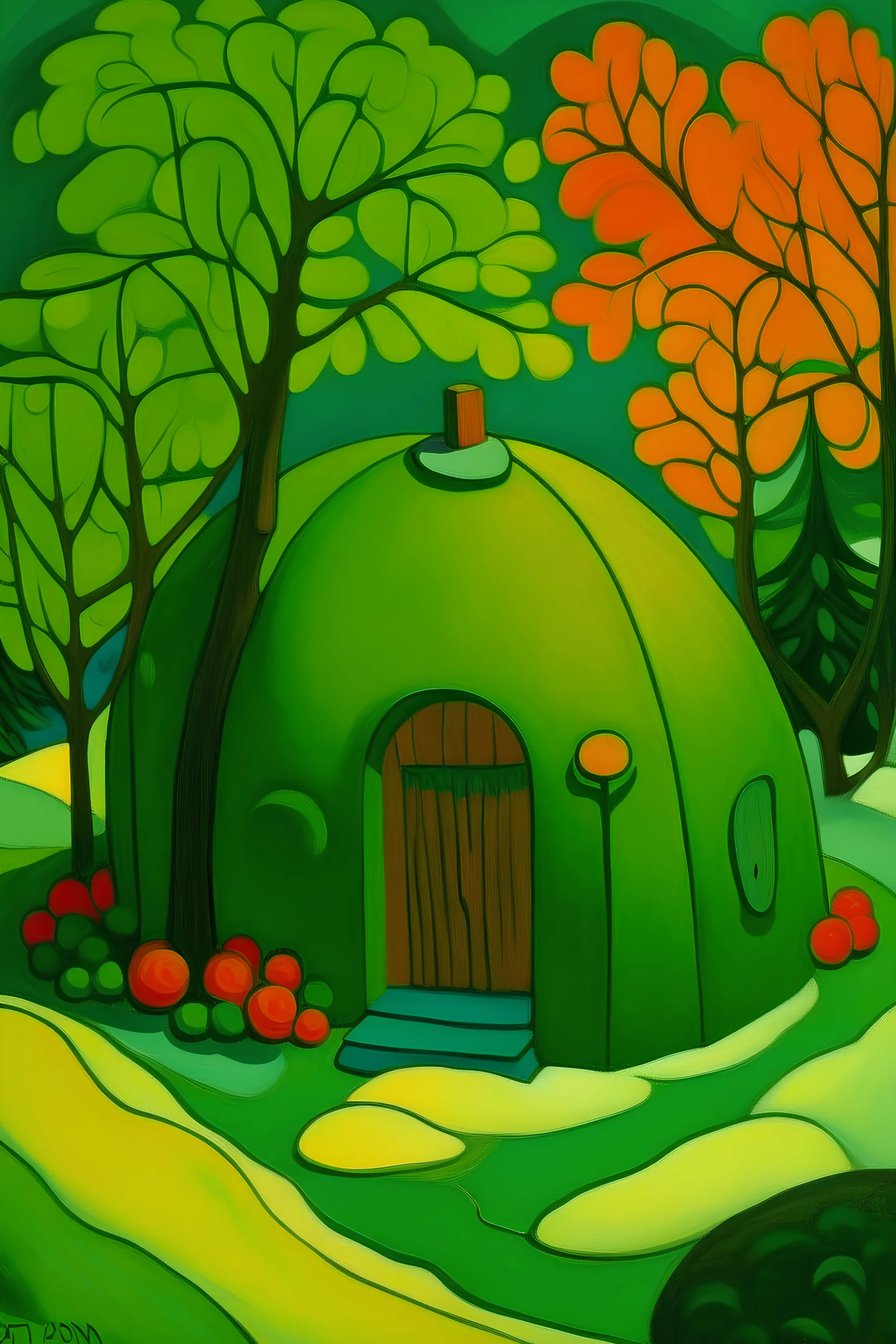 A green igloo painted by Paul Ranson