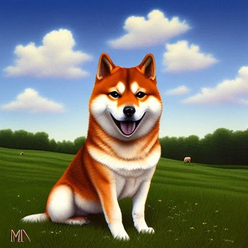 shiba inu, on an amish farm in pennsylvania