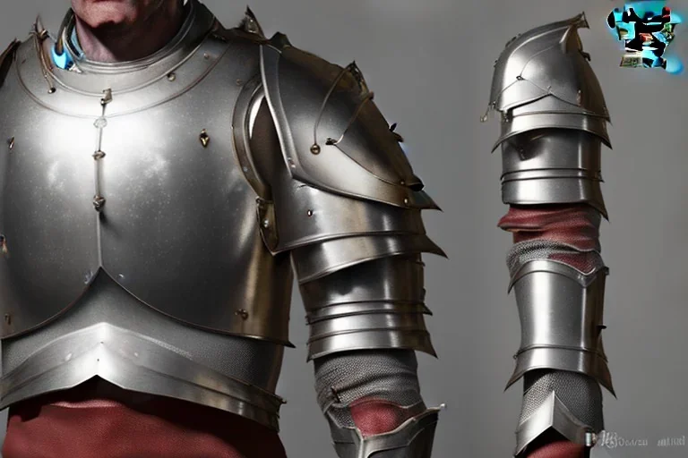 shining medieval knight armor pieces, realistic, detailed, metallic, digital painting, Unreal Engine 5