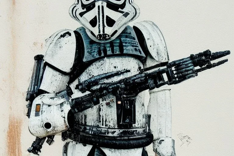 gaspunk stormtrooper in winter painted by hr giger