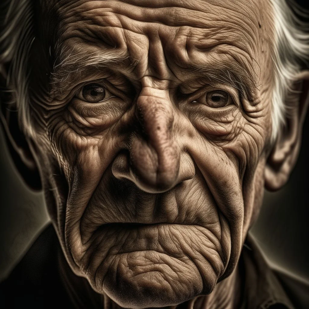 critical point abstract an old man sad face