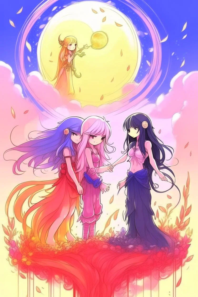 Yakın iki arkadaş pembe ve mor